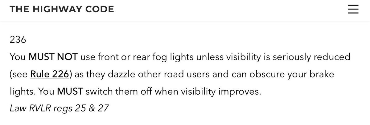 Patchy fog across Lincolnshire this morning, remember how to use lights (and fog lights for 100m visibility or less).

For safety, switch on your dipped beam—auto lights don’t detect always fog.

Be seen, stay safe. #RoadSafety