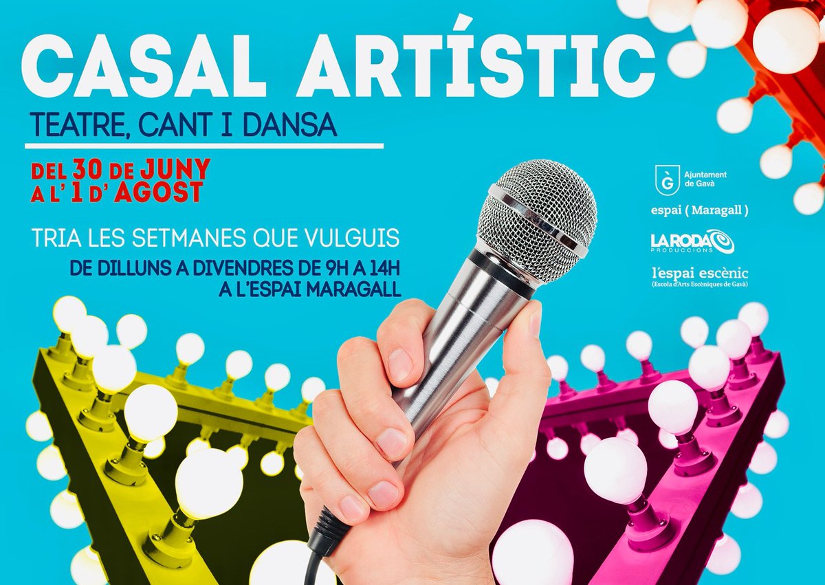 📣 INSCRIPCIONS OBERTES pel Casal Artístic 2025! 

Les inscripcions son online i les podeu fer a través de la nostra pàgina web larodaproduccions.com 

TEATRE 🎭, CANT 🎤, DANSA 🕺🏽

Aquest estiu celebrarem ja la 17a edició! ♥️ Ens hi acompanyes? 😎

#casalartistic #estiu #gavà