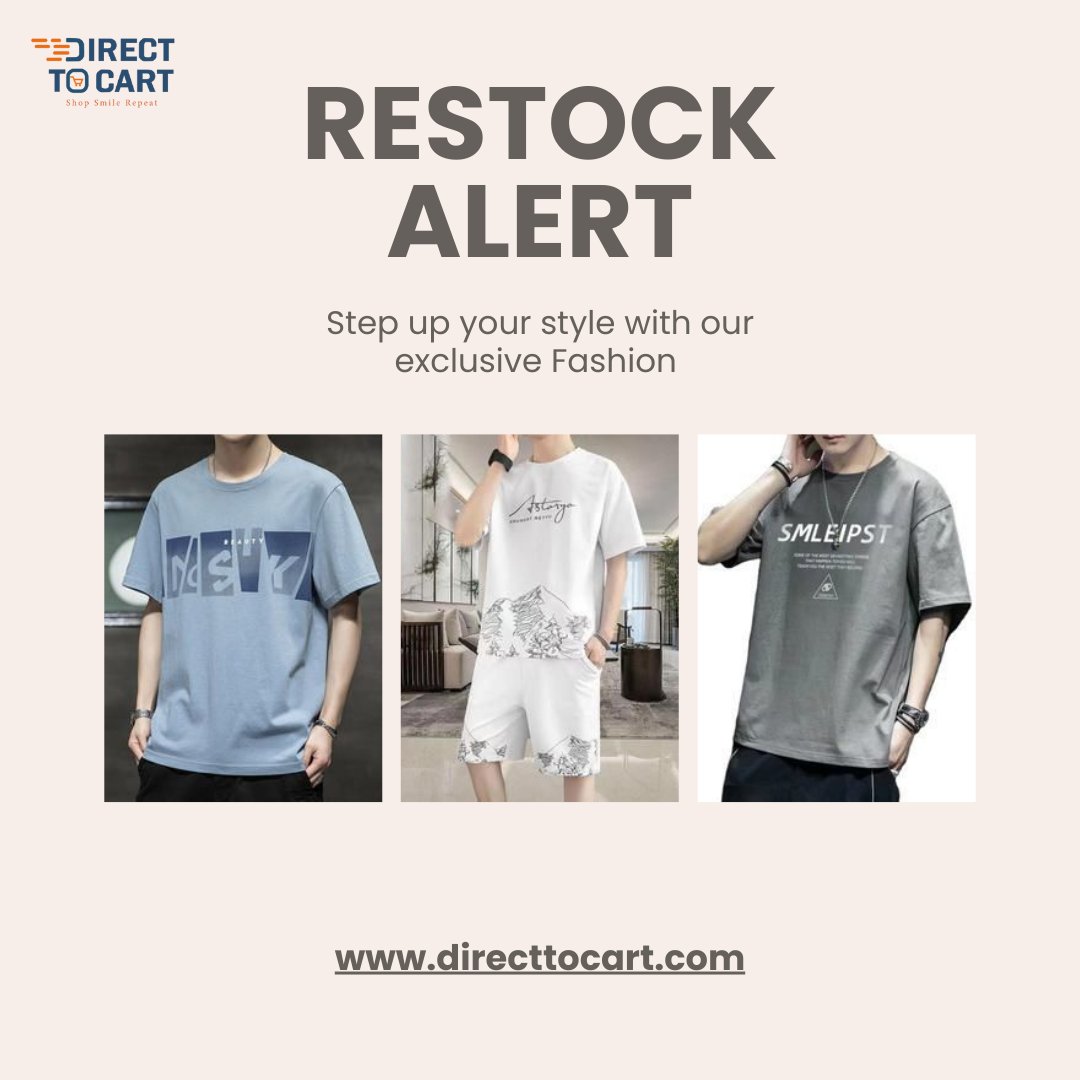 directtocart's tweet photo. 🔥 Restock Alert! The styles you love are back and better than ever. Time to elevate your wardrobe! 👕🛒
.
 Tap the link in bio to shop now
shop now at https://t.co/NflfJmhlqL.
.
#MensFashion #RestockAlert #TrendyStyle #MensWear #FashionEssentials #StreetStyle #ShopDirectToCart https://t.co/bGixQcafoY