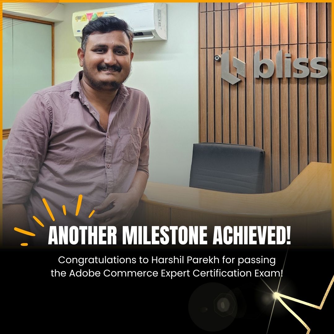 blisswebsolutio's tweet image. Big news at Bliss! 
Harshil Parekh has just earned his Adobe Commerce Expert Certification Badge! His dedication and hard work are an inspiration to us all. 
Here's to more milestones and future growth in the Magento team! 
#MagentoExperts #TeamExcellence #FutureGoals