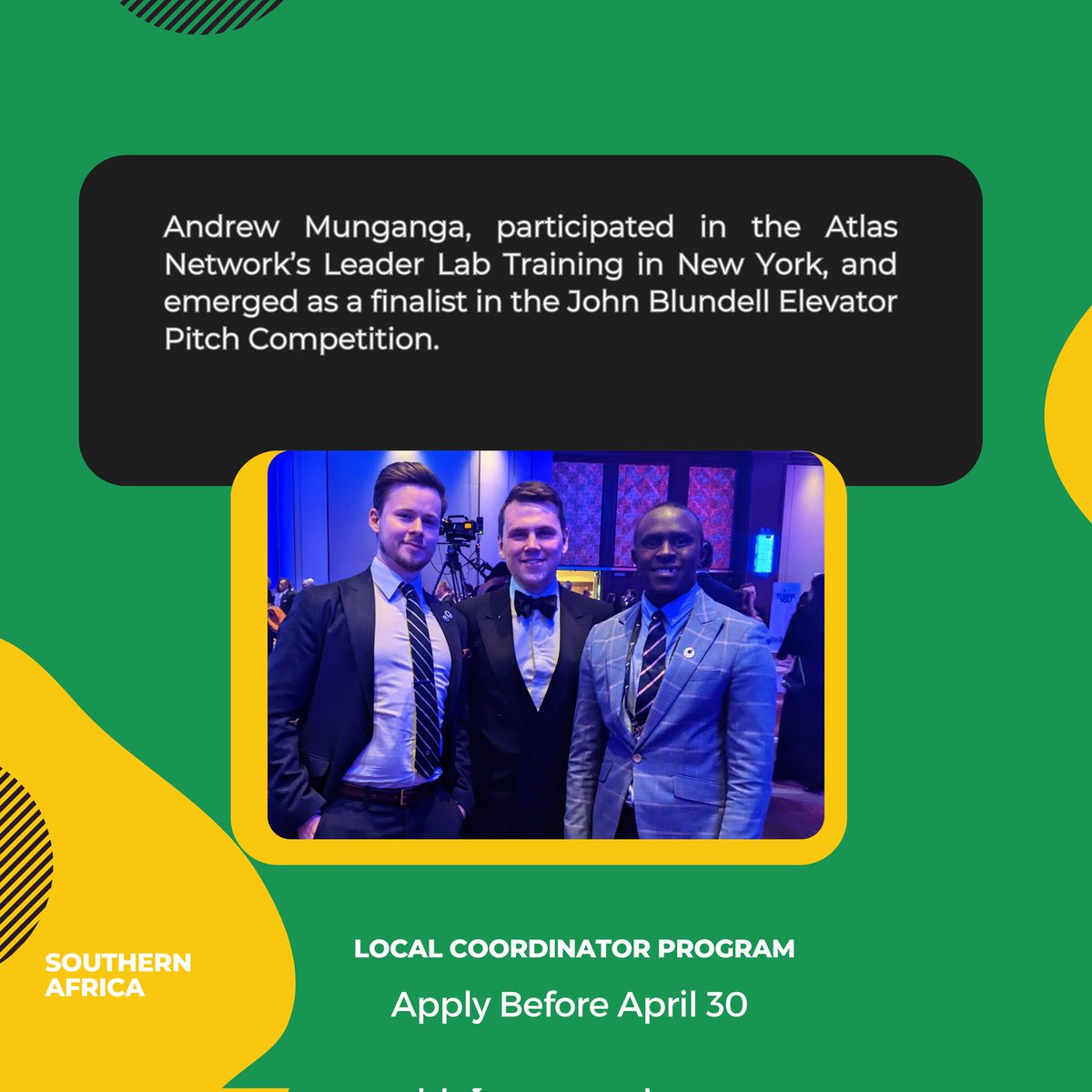 AfricanSFL's tweet photo. At African Students for Liberty, our students gain global opportunities! Don’t wait — apply now to become a leader for liberty. Deadline: April 30.
Apply: https://t.co/PDyAGcanHl
#CheetahGeneration #localcoordinatorprogram #Opportunity #Africa https://t.co/I1cwoFDToR