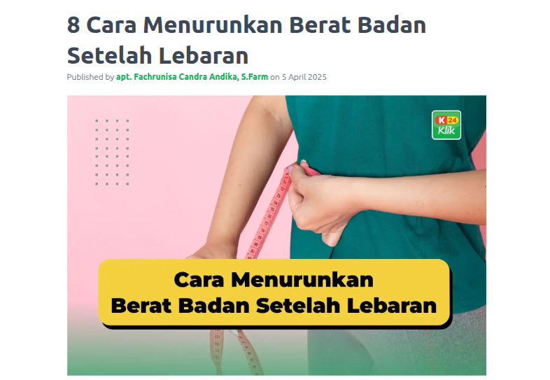 k24klik's tweet photo. Berat badan naik saat lebaran bikin nggak pede? Tenang, yuk ketahui cara menurunkan berat badan setelah lebaran yang sehat dan aman lewat artikel yang satu ini.
https://t.co/UuPKHQtJxV https://t.co/QkNJgI3L2N