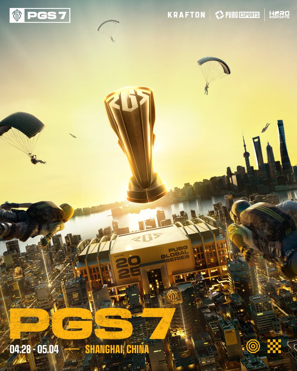 𝗣𝗨𝗕𝗚 𝗚𝗹𝗼𝗯𝗮𝗹 𝗦𝗲𝗿𝗶𝗲𝘀 𝟳

📍 Shanghai, China
🗓️ 28 Apr - 04 May
🪂 24 teams
💰 $300,000

#PUBG #PUBGEsports