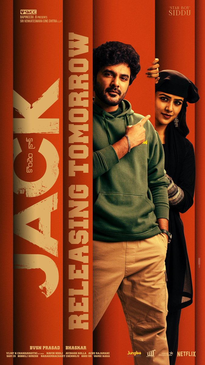 Saravanaravikumar (@saravanaspb) on Twitter photo 𝘈𝘯𝘥 𝘵𝘩𝘦 𝘥𝘰𝘰𝘳 𝘰𝘱𝘦𝘯𝘴...
To quirks and chaos 🤟🏻
#Jack is the perfect summer entertainment destination for everyone 🫶🏻
GRAND RELEASE TOMORROW ❤️
🎟️- in.bookmyshow.com/hyderabad/movi…
#SidduJonnalagadda <a href="/iamvaishnavi04/">Vaishnavi_Chaitanya</a> <a href="/baskifilmz/">Bommarillu Baskar</a> @Prakashraaj #AchuRajamani <a href="/SamCSmusic/">𝐒𝐀𝐌 𝐂 𝐒</a> 𝘈𝘯𝘥 𝘵𝘩𝘦 𝘥𝘰𝘰𝘳 𝘰𝘱𝘦𝘯𝘴...
To quirks and chaos 🤟🏻
#Jack is the perfect summer entertainment destination for everyone 🫶🏻
GRAND RELEASE TOMORROW ❤️
🎟️- in.bookmyshow.com/hyderabad/movi…
#SidduJonnalagadda <a href="/iamvaishnavi04/">Vaishnavi_Chaitanya</a> <a href="/baskifilmz/">Bommarillu Baskar</a> @Prakashraaj #AchuRajamani <a href="/SamCSmusic/">𝐒𝐀𝐌 𝐂 𝐒</a>