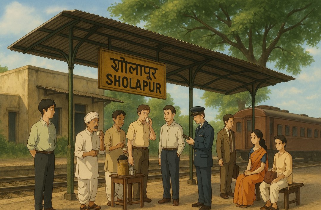 The meter gauge station of Sholapur 
#ghiblistyle #GhibliArt #solapur