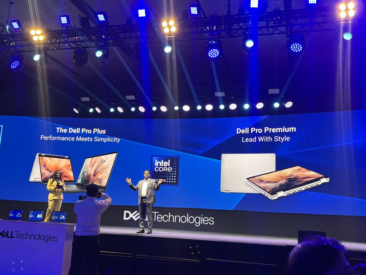 MrRohanPal's tweet photo. Next up is the Intel portfolio that includes #DellProPlus and #DellProPremium. These will be powered by Intel Ultra series. 

@Dell_IN https://t.co/h1TTJaXLjw