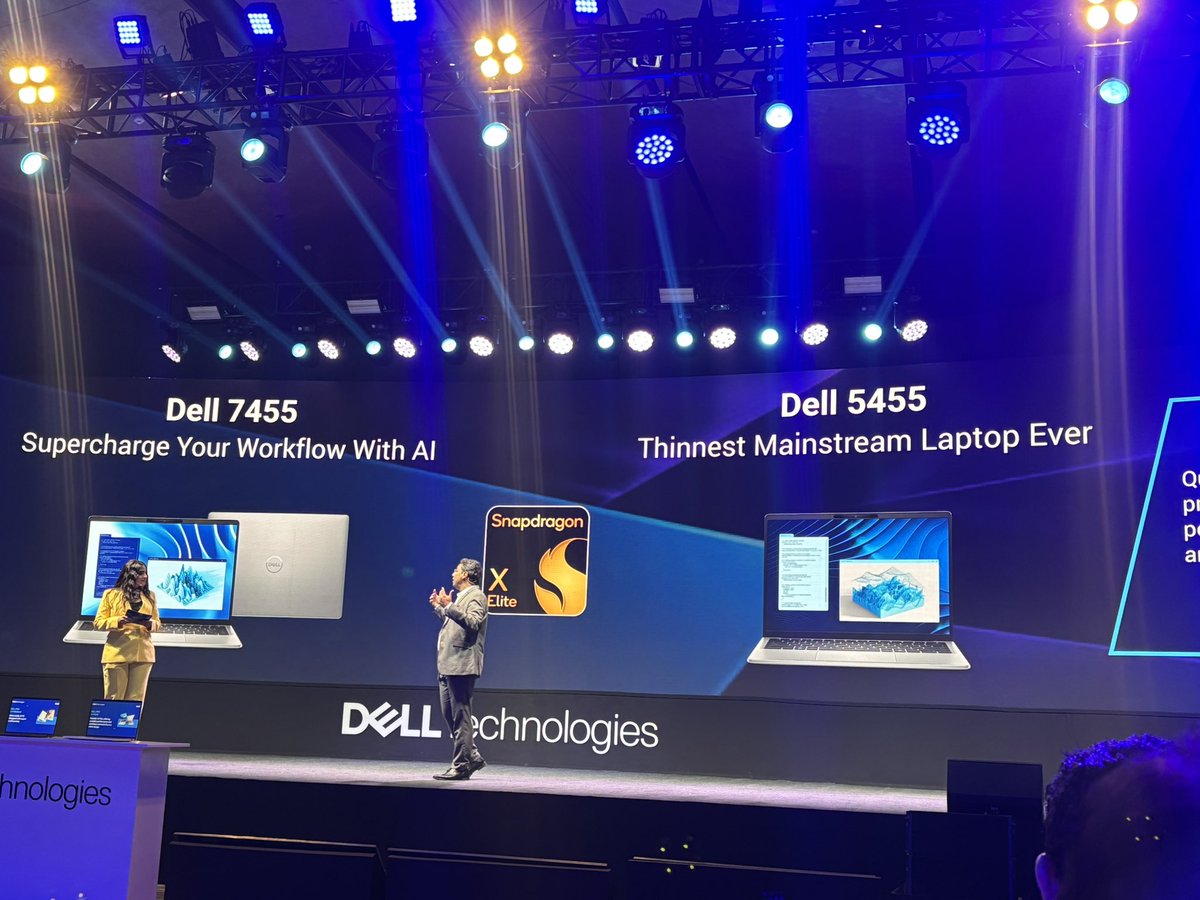 MrRohanPal's tweet photo. Lastly, we have the portfolio with Qualcomm chipsets. The brand has introduced #Dell7455 and #Dell5455 with Snapdragon X Elite SoC. 

#DellAIMadeEasy #InnovationSimplified #DellAIFactory #AIPCs

@Dell_IN https://t.co/45RUOwAESP