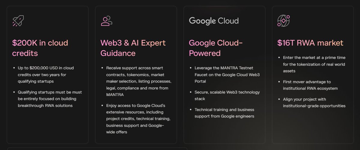 MariAirdrop13's tweet photo. i noticed @MANTRA_Chain had a partnership program with google cloud, which invest on AI builders who have good RWA solutions. its just an awesome All in one package that every developer need it.
thanks @jp_mullin888 https://t.co/6bCItC1eU2
