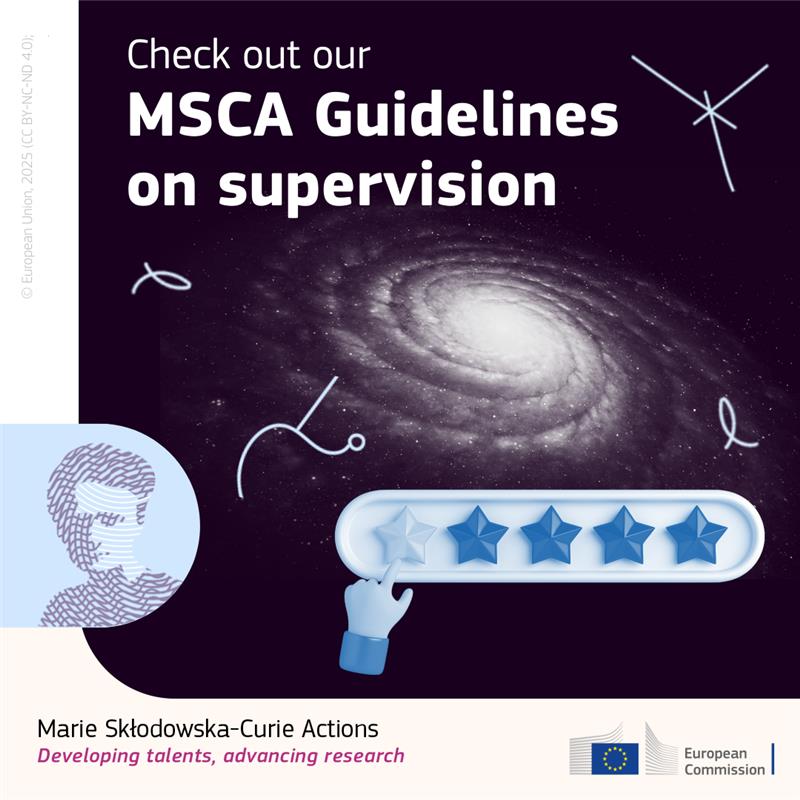 How does effective supervision improve research? 🔎

The #MSCA Guidelines provide individuals and institutions with useful advice on:
✅ Research support
✅ Career development
✅ Mentoring and well-being

Read more: europa.eu/!wvYFFD