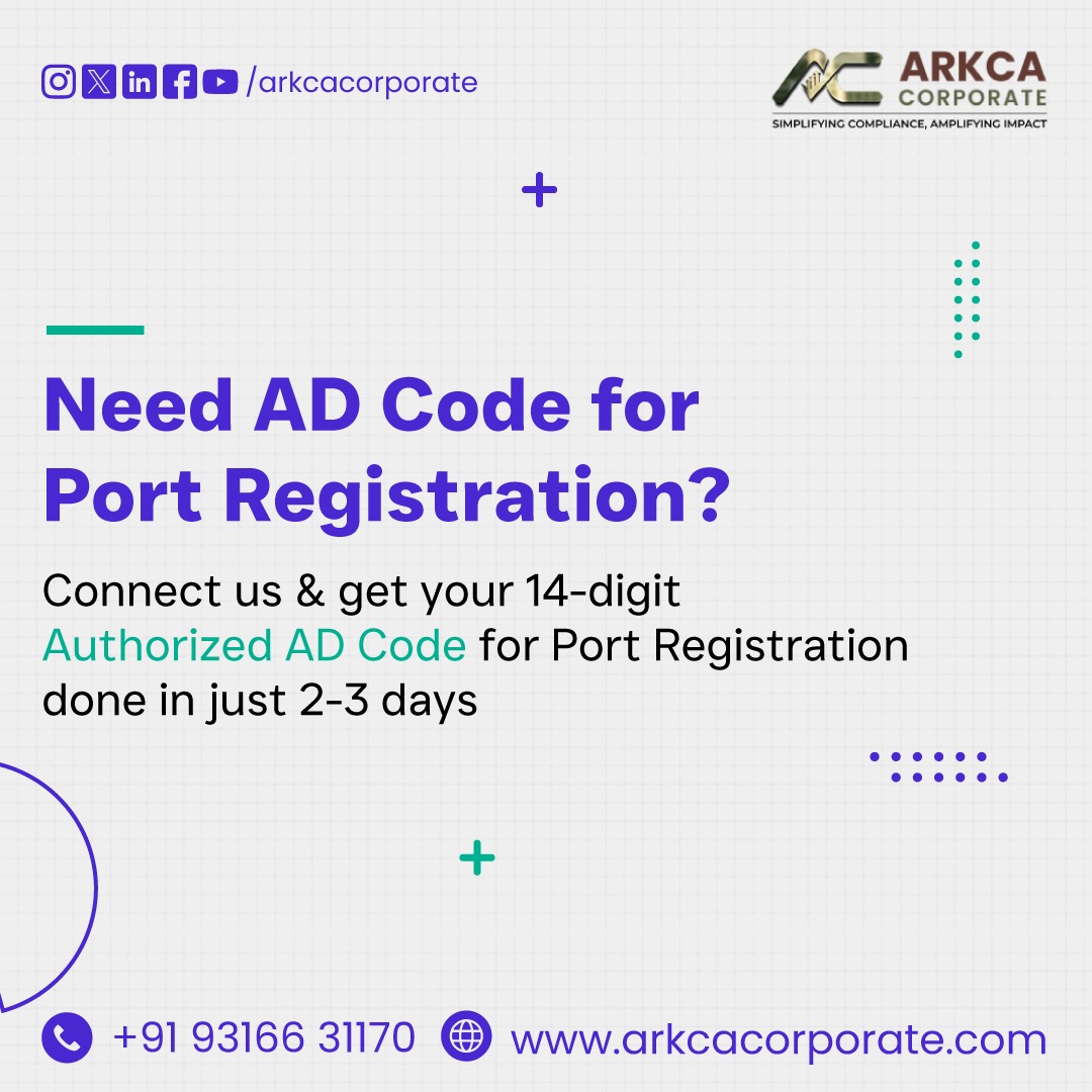 arkcacorporate's tweet image. For AD Code registration contact us
Phone : 9316631170
Email : certificate@arkcacorporate.com
Website : arkcacorporate.com/ad-code/
#adcode #arkcacorporate