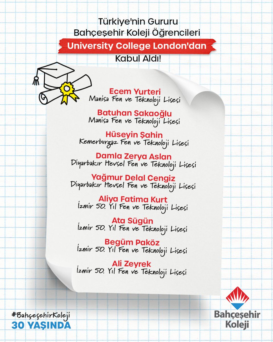 bahcesehir_k12's tweet photo. 🎉 Bahçeşehir Kolejinden Dünya Çapında Bir Başarı Daha: Öğrencilerimiz University College London’dan Kabul Aldı!
 
Dünyanın en iyi 10 üniversitesinden biri olan UCL’den kabul alarak bizleri gururlandıran sevgili öğrencilerimizi tebrik eder, başarılarının devamını dileriz.👏🏻

#BahçeşehirKoleji