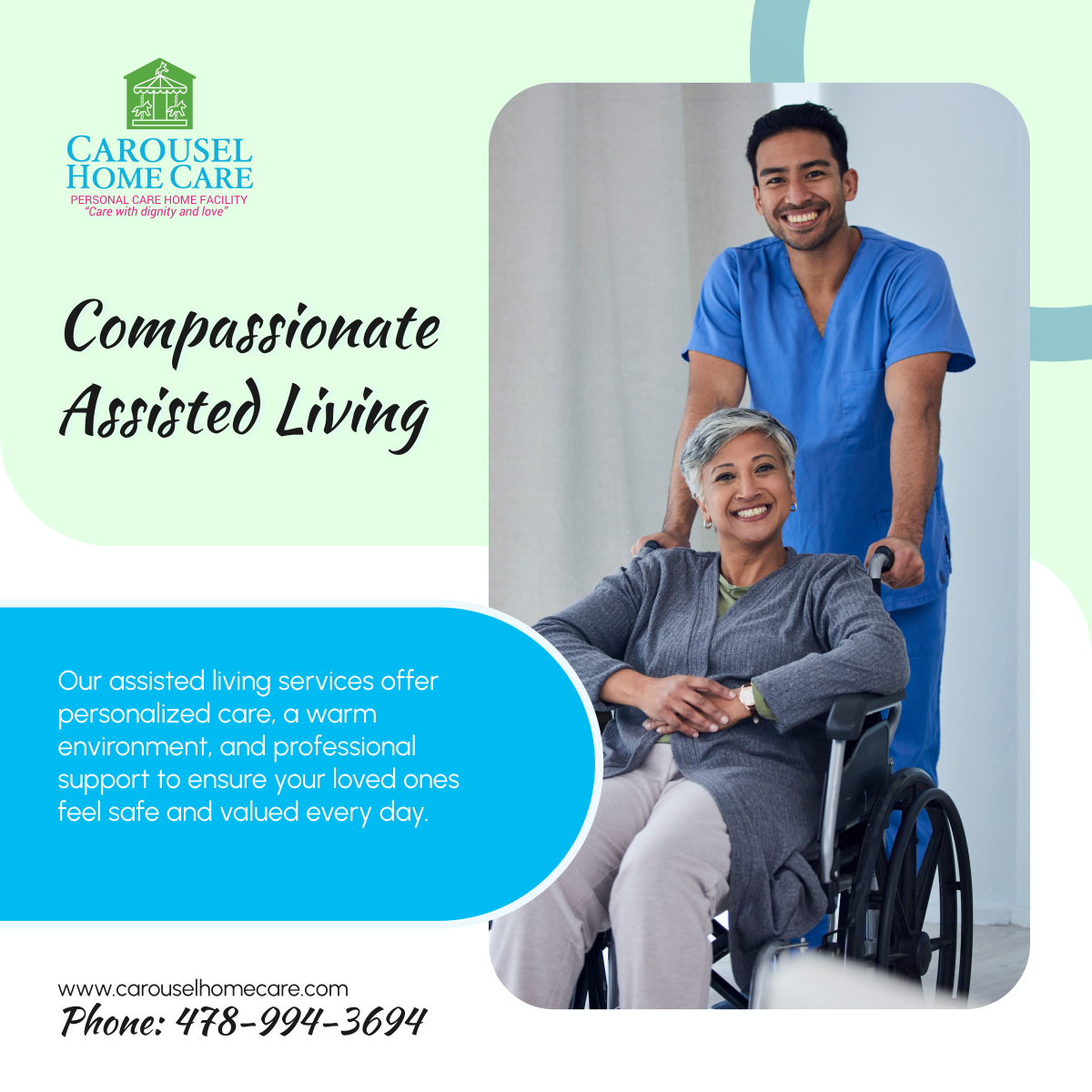 carouselhc's tweet image. Experience compassionate assisted living with personalized care and a homelike atmosphere. We prioritize comfort and dignity for every resident. Contact us today! 

#ForsythGA #AssistedLiving #SeniorCare