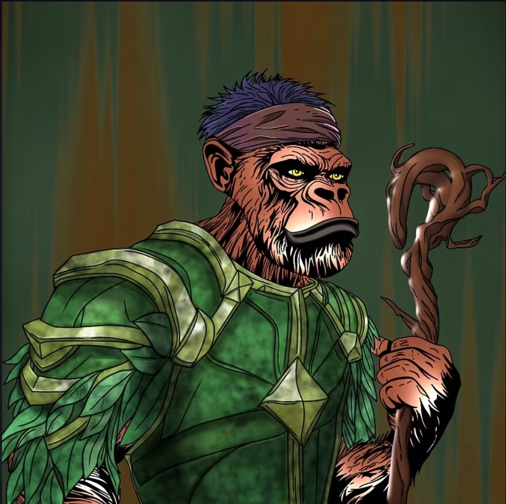 RebelTruth_'s tweet image. Just revealed my Gosu and this beast came out swinging..... decked in nature’s armor and holding wisdom like a warlock. Shout-out to @GosuOnApe for the fire art and @SHittoshii for cooking up a solid project.

#Gosu #NFT #ApeChain #GosuWarriors