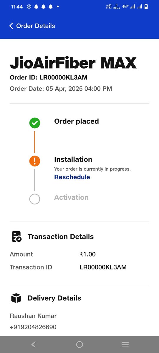 RaushanSahuSam1's tweet photo. @JioCare "My Jio Fiber is not being installed, and they are behaving rudely. 
I was very disappointed by the rude and dismissive behavior of the staff at my local Jio Care Center. The Jio Center area pin code number 854203 barhara Kothi The care staff name is Shahnawaz https://t.co/EAIvH2sVUQ