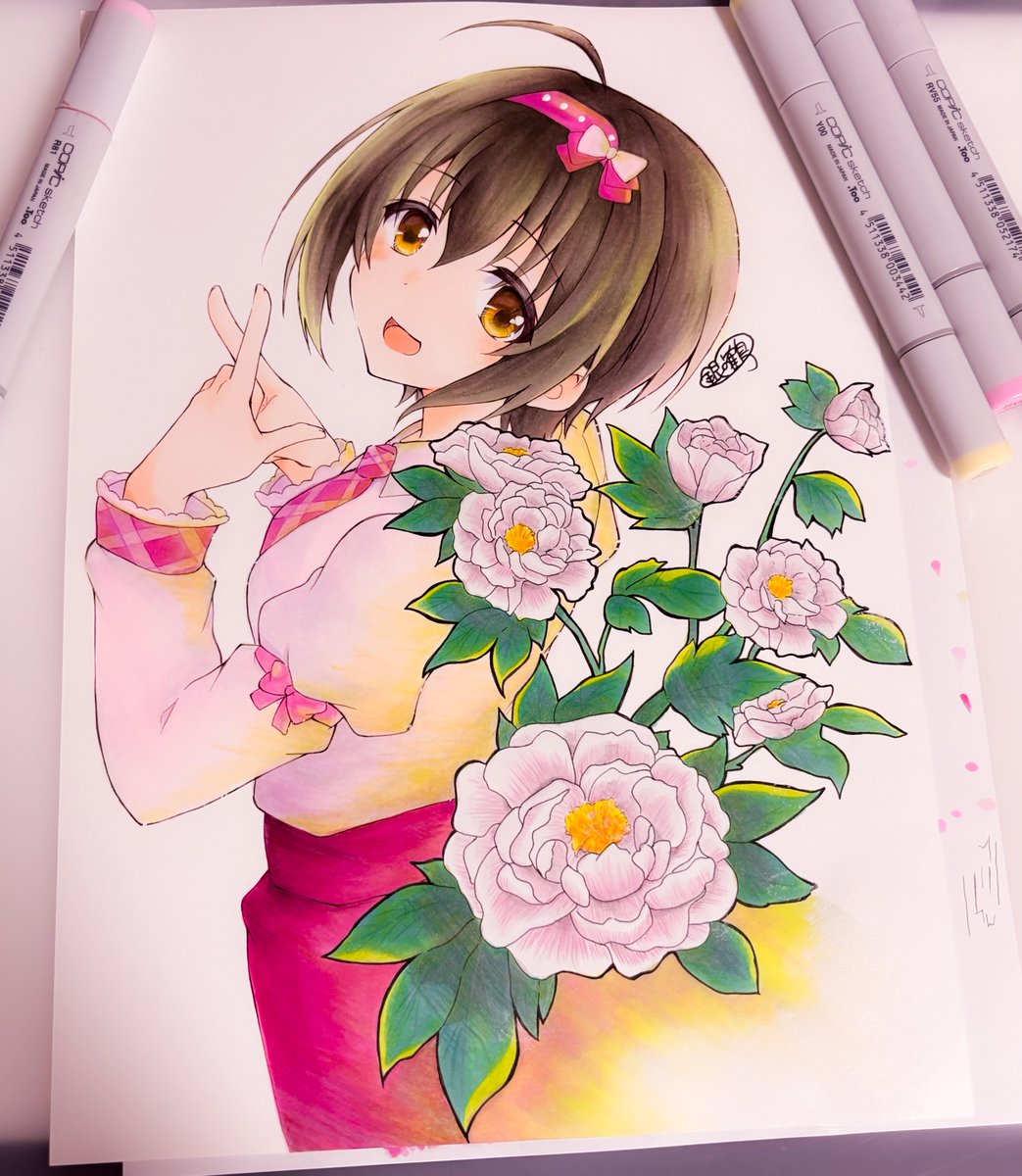 所恵美 「昨日から始めましたが、ぜひ原画の方のイラストを肉眼で見て頂きたいですアナログ絵の」|銀の鶴@パスタ会/あけぼの12のイラスト