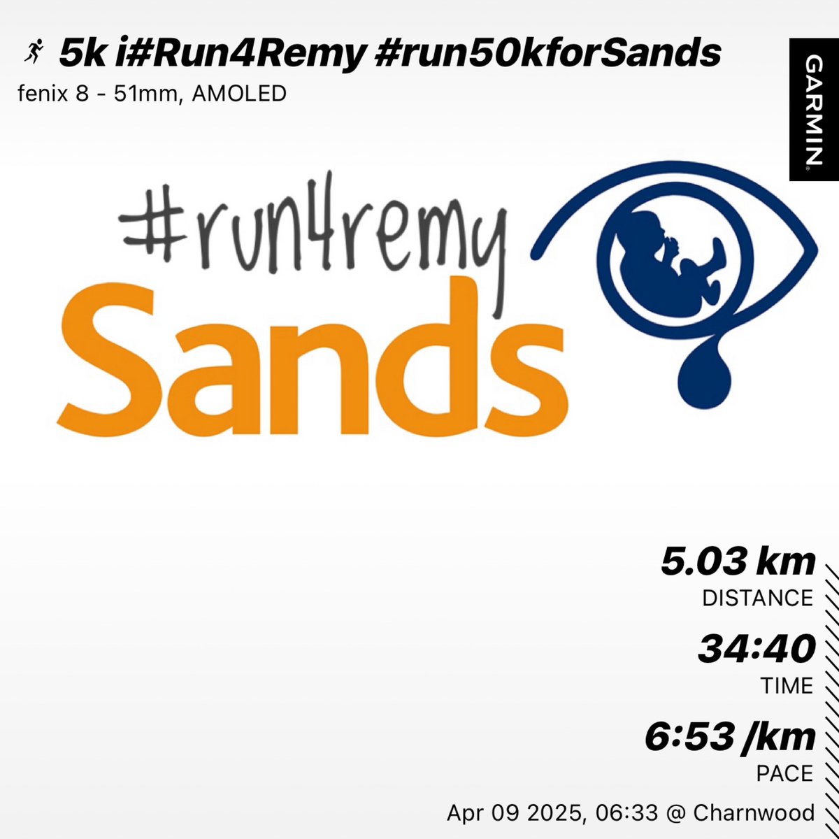 5k loop in Loughborough #Run4Remy #Run50kforSands <a href="/SandsUK/">Sands - baby loss charity 💜🧡</a>