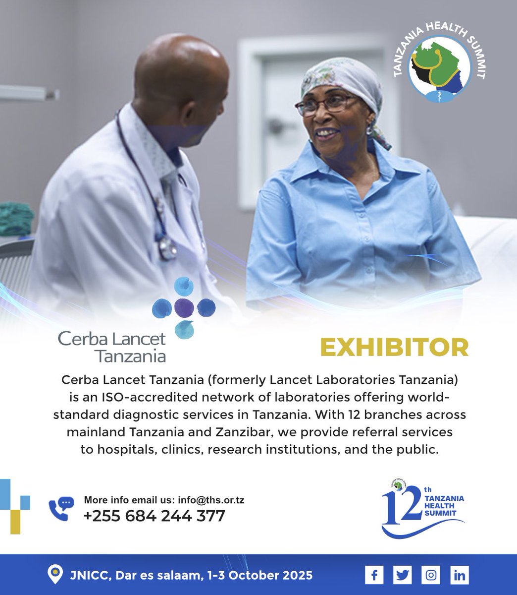 CerbaLancetTz's tweet photo. Adventure ahead in the world of health diagnostics! 
Stay tuned for something thrilling – @CerbaLancetTanzania, your state-of-the-art laboratory bringing world-class medical diagnostics to Africa, will be showcasing our innovative services at the Tanzania Health Summit 2025. https://t.co/SGFsSk3FRS