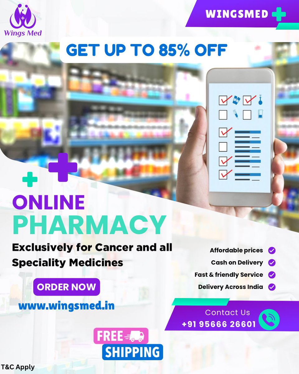 WingsMedoffl's tweet photo. Spring into savings! 

💊Get up to 85% OFF on your all specialty medications + FREE delivery  to doorstep.

🏥 Trusted, fast, and affordable healthcare at your fingertips.

🛒 Order 👉 https://t.co/1OX4aQ5mOZ 

#WingsMed #OnlinePharmacy #HealthDeals #PharmacySale #AffordableCare https://t.co/NAuSsr2ByV