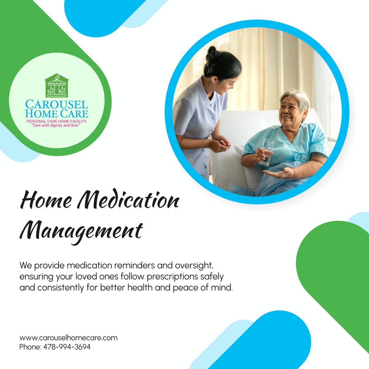 carouselhc's tweet image. Never miss a dose again! Our medication management service ensures accurate and timely intake for a healthier life. Contact us to learn more! 

#ForsythGA #AssistedLiving #MedicationCare