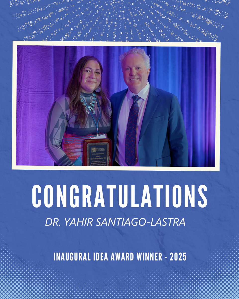 SUFU (@sufuorg) on Twitter photo The IDEA Award recognizes a SUFU member making a lasting impact through inclusion, outreach & access to care. From building community to improving access for patients, this honor celebrates meaningful change. Congratulations <a href="/YSL_MD/">Yahir Santiago-Lastra | Urology</a>! The IDEA Award recognizes a SUFU member making a lasting impact through inclusion, outreach & access to care. From building community to improving access for patients, this honor celebrates meaningful change. Congratulations <a href="/YSL_MD/">Yahir Santiago-Lastra | Urology</a>!