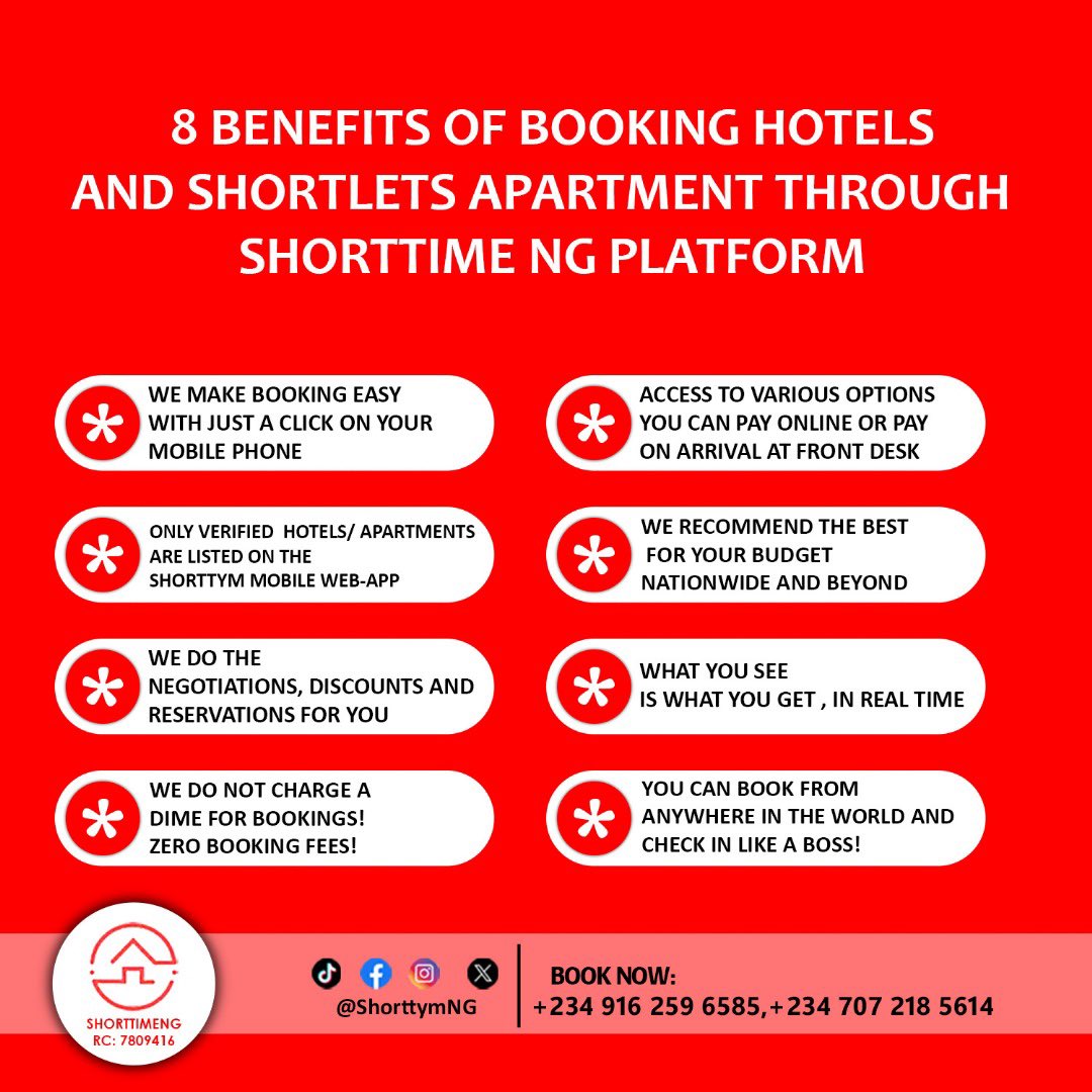 ShorttymNg's tweet photo. Our goal is to ensure and help every African to find the perfect travel, leisure,party or house rental accommodation for their preferred budget faster and stress free !! SAVE MONEY SAVE TIME!! when you use Shorttym digital platform!
#deprem #bookings https://t.co/P9B0lgOTdJ