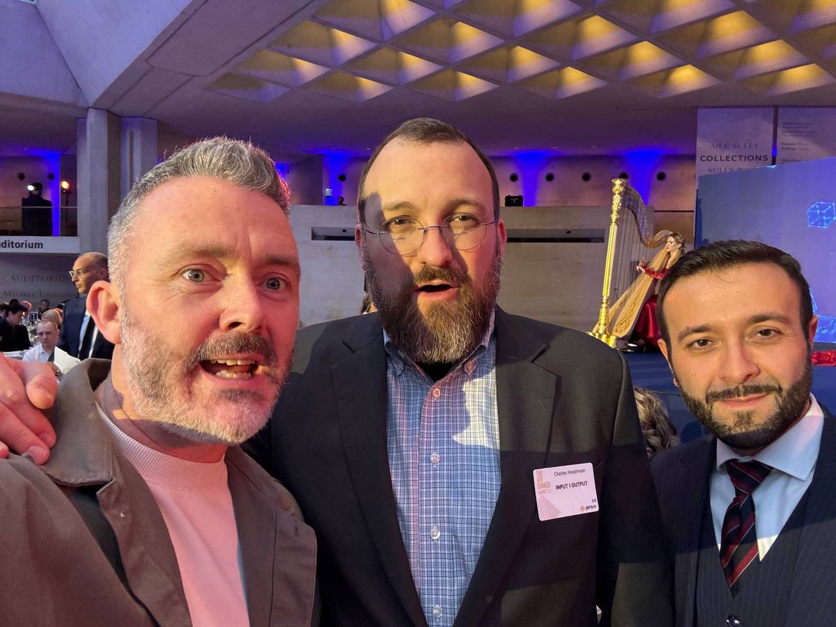 LuigiCantisani's tweet photo. Amazing moment at the VIP Dinner of the Paris Blockchain Week, with the legendary @iohk_charles, along with my good friend @fitzyOG (@tap_protocol @trac_btc) https://t.co/X4f556k8xF