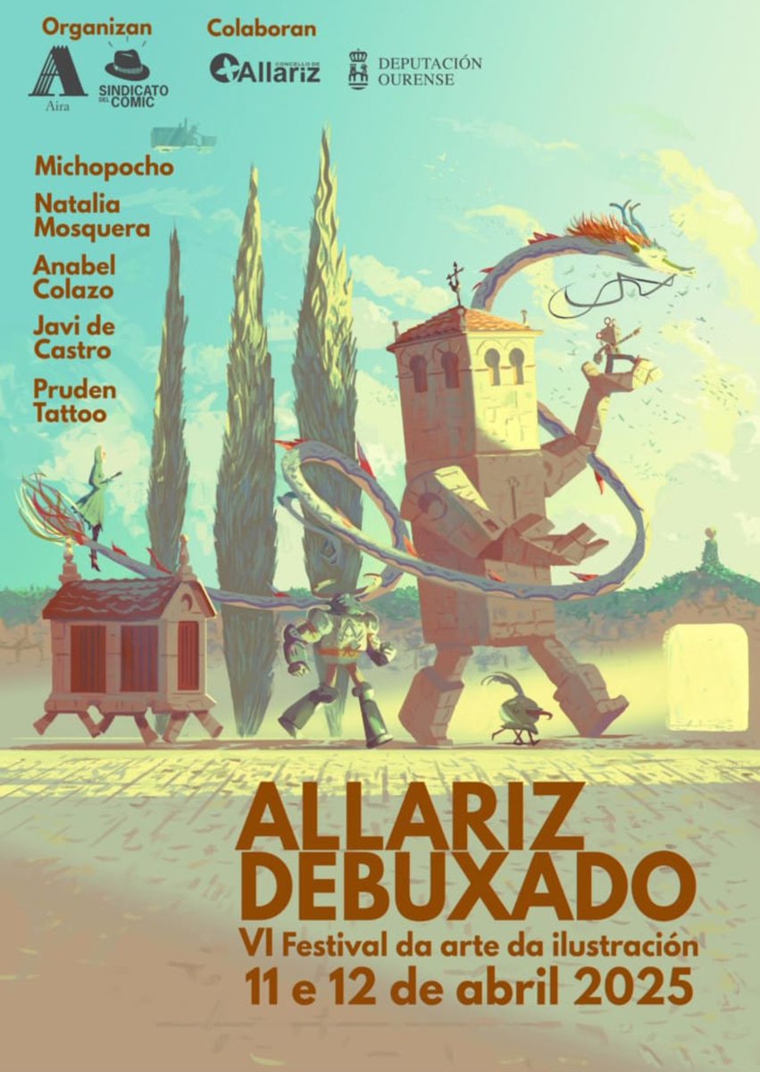 Este fin de semana a fermosa vila de Allariz ten un interesante acicate para que a visites, a sexta edición de Allariz Debuxado. Os compañeiros do Sindicato do Comic e Aira.Editorial organizan este evento que esperamos sinceiramente sexa un grande éxito. O cartaz mola moito!