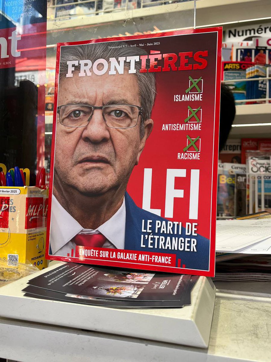 🚨 Notre magazine LFI LE PARTI DE L’ÉTRANGER est en kiosque!

👉🏻 Cartographie sur la galaxie LFI, révélations sur les députés phares du parti, enquête sur leurs collaborateurs, analyse DATA de leurs réseaux sociaux…

📍Enquête sur la galaxie anti-France disponible partout en 🇫🇷.