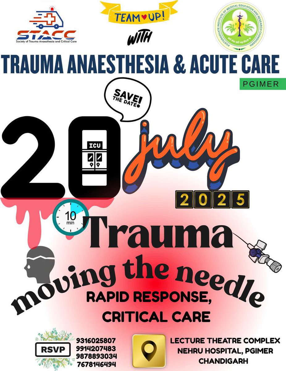 Kajal (@kajal_pgi) on Twitter photo Coming ahead ..🤙🔜 at #TRAUMA CENTRE LEVEL 1 #PGIMER !!
<a href="/TraumaNews/">Trauma System News</a> <a href="/TSACO_AAST/">Trauma Surgery & Acute Care Open (TSACO)</a> <a href="/estesonline/">European Society for Trauma & Emergency Surgery</a> <a href="/casualtysrus/">Chris Yap</a> <a href="/cmcvelloreoff/">CMC Vellore</a> <a href="/Asiritrauma1/">Mohammed Mar'ae Asiri🇸🇦</a> <a href="/TraumaCareUK/">Trauma Care Charity UK</a> Coming ahead ..🤙🔜 at #TRAUMA CENTRE LEVEL 1 #PGIMER !!
<a href="/TraumaNews/">Trauma System News</a> <a href="/TSACO_AAST/">Trauma Surgery & Acute Care Open (TSACO)</a> <a href="/estesonline/">European Society for Trauma & Emergency Surgery</a> <a href="/casualtysrus/">Chris Yap</a> <a href="/cmcvelloreoff/">CMC Vellore</a> <a href="/Asiritrauma1/">Mohammed Mar'ae Asiri🇸🇦</a> <a href="/TraumaCareUK/">Trauma Care Charity UK</a>