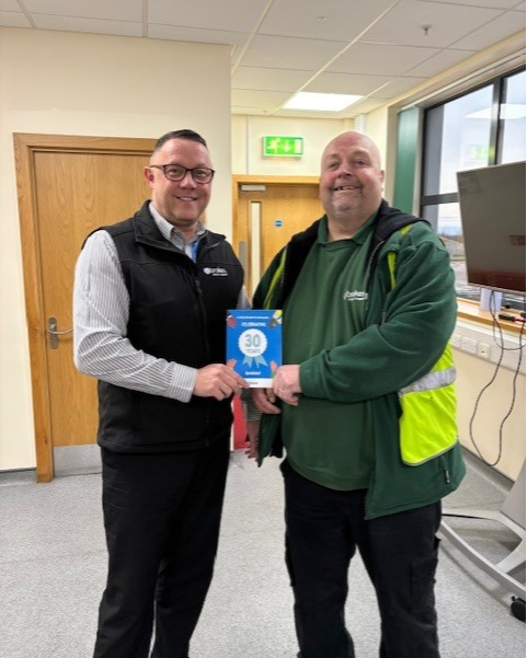 Celebrating an incredible 60 years of combined service in our Newhouse depot! 🎉 

Hats off to our extraordinary warehouse workers Jim Davidson &amp; Paul McGinn who are both celebrating 30 years service 👏

#LongService #BrakesScotland #EmployeeRecognition