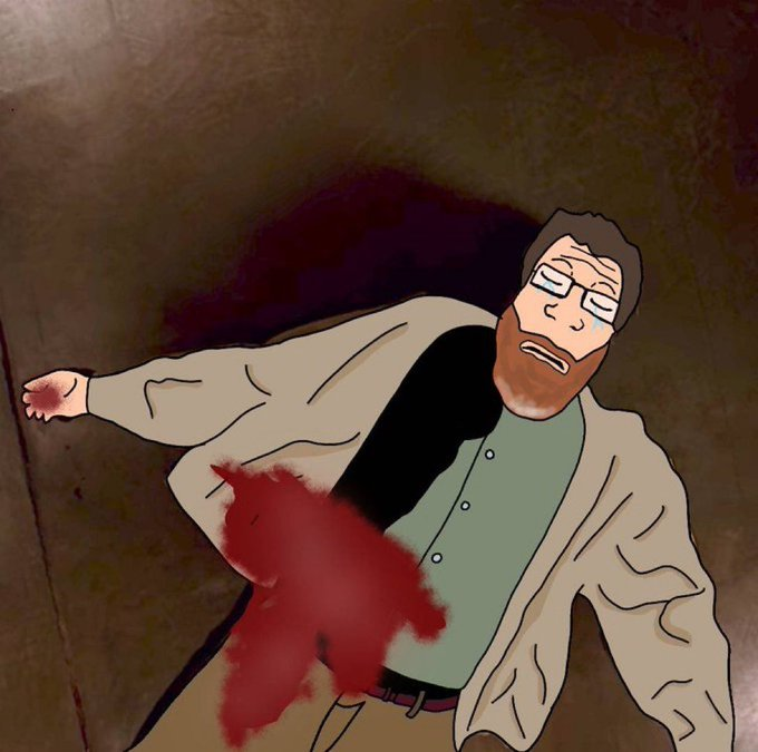 YoJellyBill1's tweet photo. Tim Walker was shot and killed due to pro-left LGBT members spinning at his hood and began open firing which leads to his death, he was only 35 and a half 💔🕊️
#RipTim #FreeTimreich #FreeDonny
Cant send the real picture due to Twitter TOS so heres the drawing version https://t.co/qdCFE4WslV