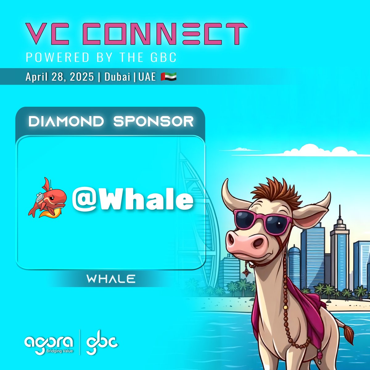 We are proud to announce @whalegames_en as a Diamond Sponsor for VC Connect.

With Whale, you can explore games, earn money &amp; have fun.

Join us at VC Connect for an elite VC convergence.

Register here: lu.ma/VC-Connect

#VC #Token2049 #Dubai
