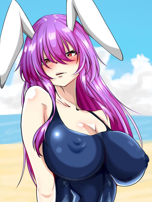 水着色使いが難しい。。。 #東方Project #鈴仙・優曇華院・イナバ