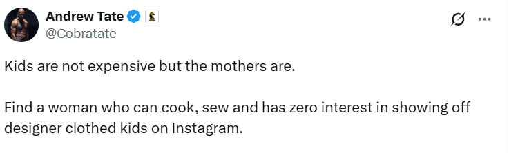 There's a lot to unpack but I'm stuck on the hilarious part of "sewing clothes is cheaper"