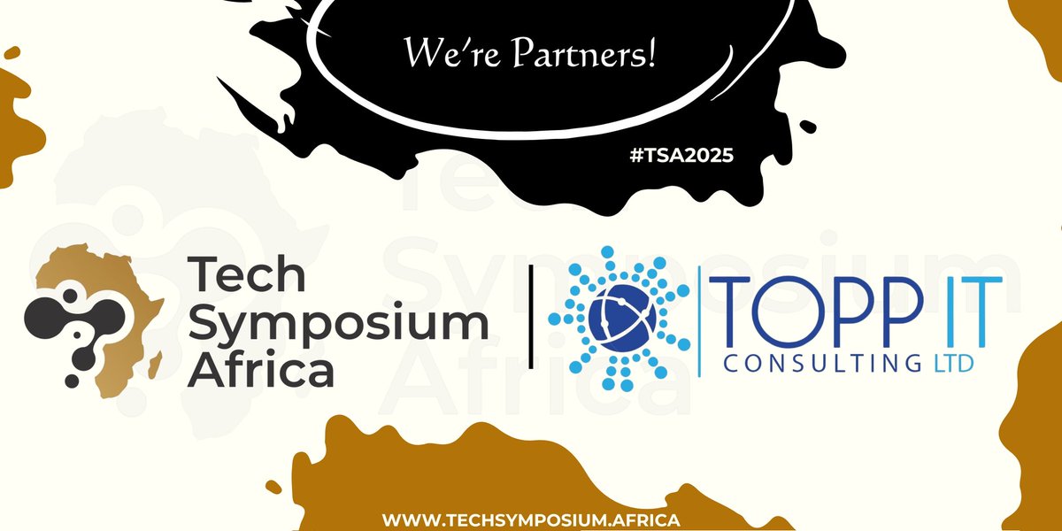 TOPPIT___'s tweet photo. We’re excited to announce our partnership with Tech Symposium Africa 2025! 

Topp IT Consulting is proud to support a platform that champions innovation and technology-driven solutions across Africa.

Together, we’re shaping the future of Africa’s tech ecosystem. 

#TSA2025 https://t.co/ncMGqtDqXK
