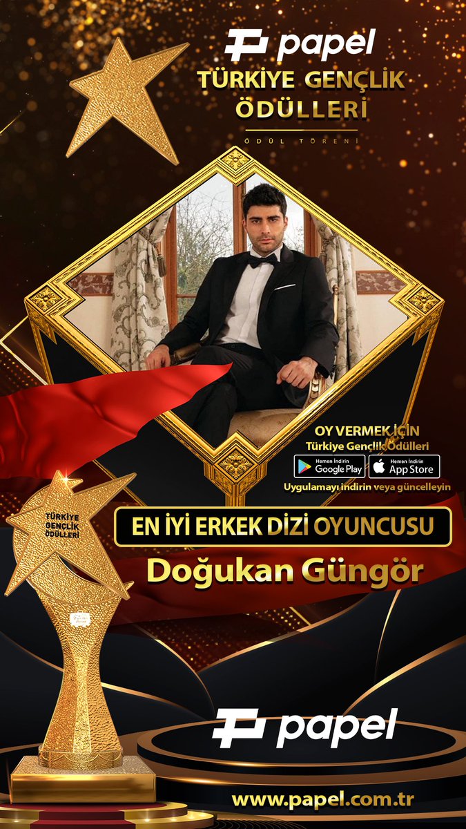 Papel Türkiye Gençlik Ödülleri oylama süreci başladı. Türkiye Gençlik Ödülleri uygulamamızı indirip  tüm kategorilerde oy kullanabilirsiniz.

#PapelTürkiyeGençlikÖdülleri
#eniyierkekdizioyuncusu