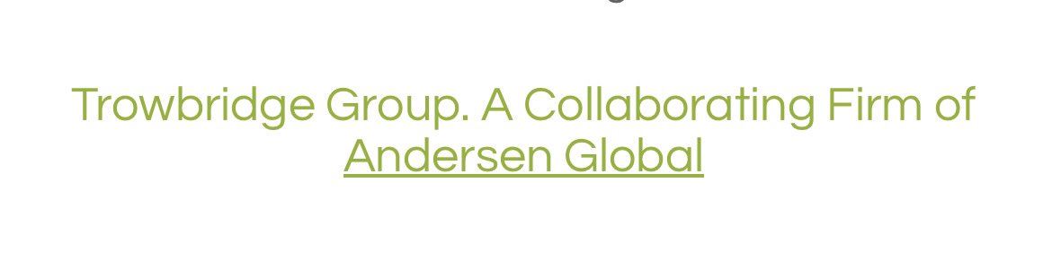 martinharriman1's tweet image. Thus far a pretty uneventful research dig UNTIL I notice Trowbridge is actually a subsidiary /colloborating entity of a much larger organization Andersen Global ..