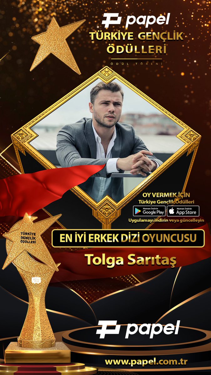 Papel Türkiye Gençlik Ödülleri oylama süreci başladı. Türkiye Gençlik Ödülleri uygulamamızı indirip  tüm kategorilerde oy kullanabilirsiniz.

#PapelTürkiyeGençlikÖdülleri
#eniyierkekdizioyuncusu