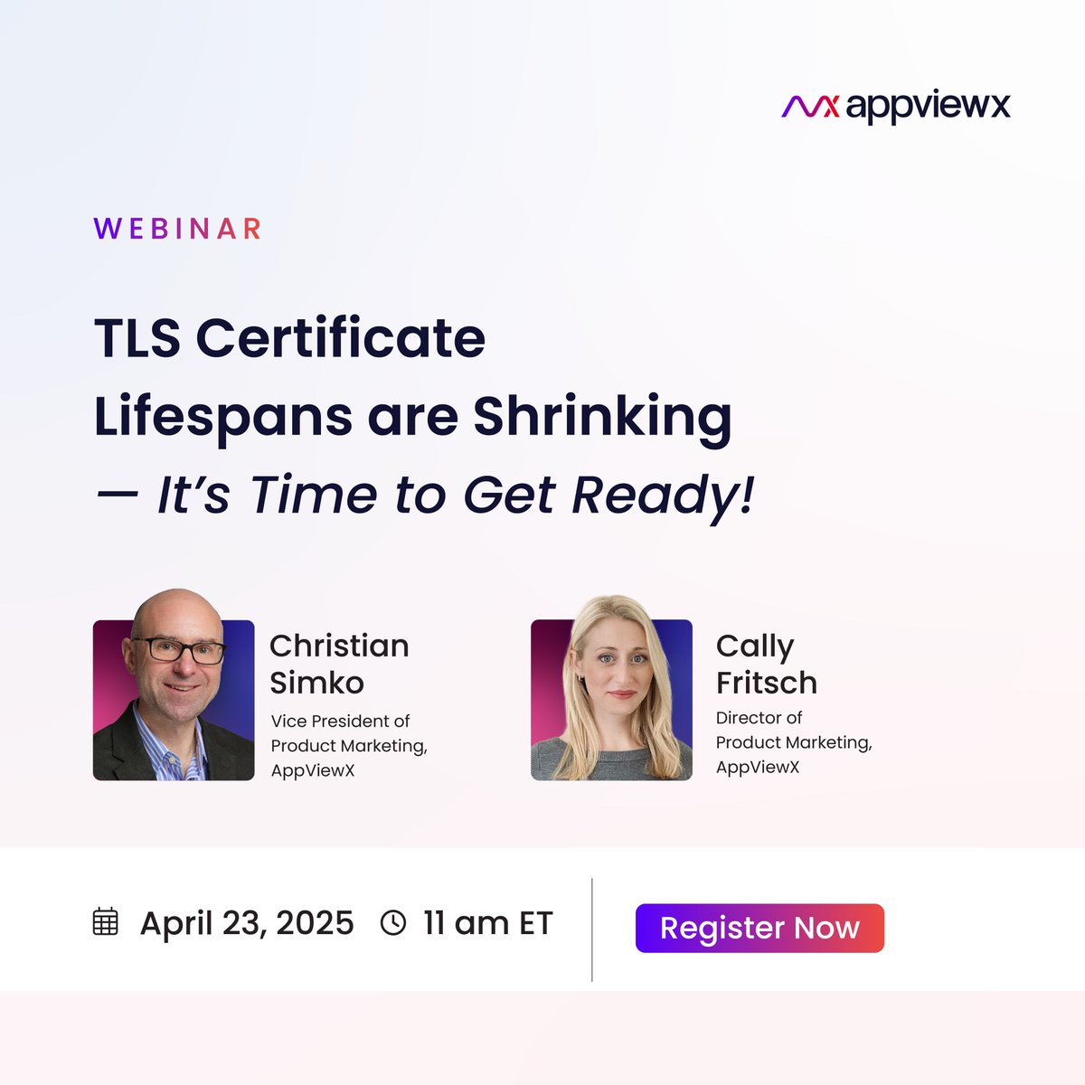 Join <a href="/AppViewX/">AppViewX</a>’s Christian Simko and Cally Fritsch on April 23 to discover how crypto-agility and Certificate Lifecycle Management (#CLM) automation can keep your organization secure and outage-free.

🔗 Register for the webinar now: buff.ly/Bqpgrdm