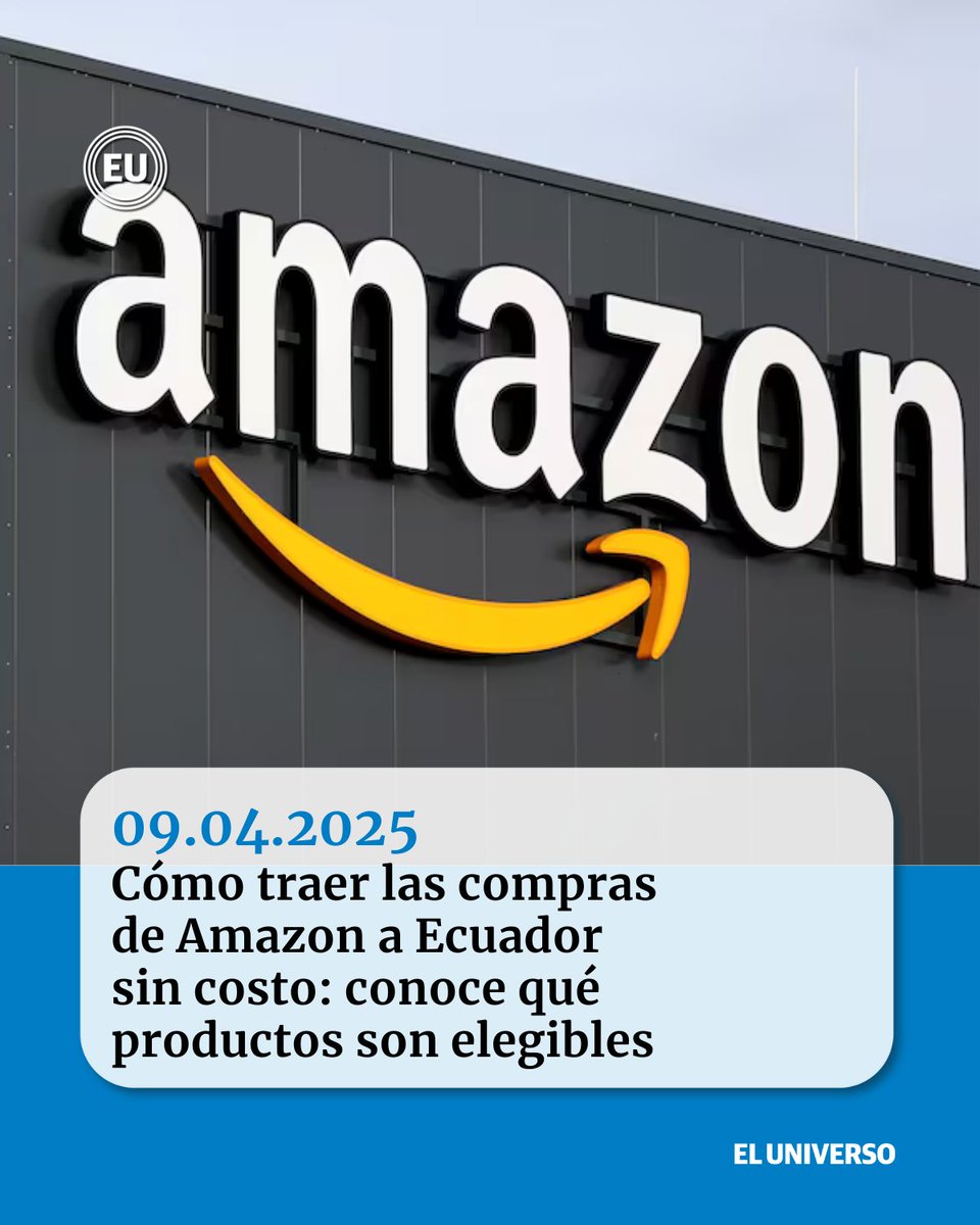 eluniversocom's tweet image. #Ecuador es uno de los países a donde pueden llegar de manera gratuita (sin costo de envío) ciertos #productos que se adquieren a través de #Amazon ow.ly/ljzZ50VxmZC
