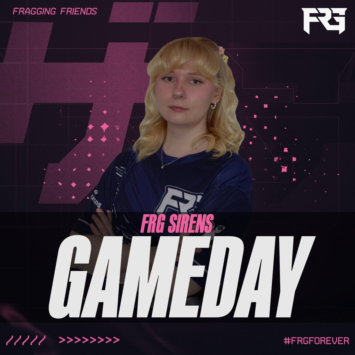 FraggingFriends's tweet image. It's gameday again for FRG Sirens! ⚔️

We are playing our first game of @projectvgg's Project Queens group stage today at 7PM CEST vs starke männer!

Come support us live at: twitch.tv/wolfiee0_0

#FRGForever