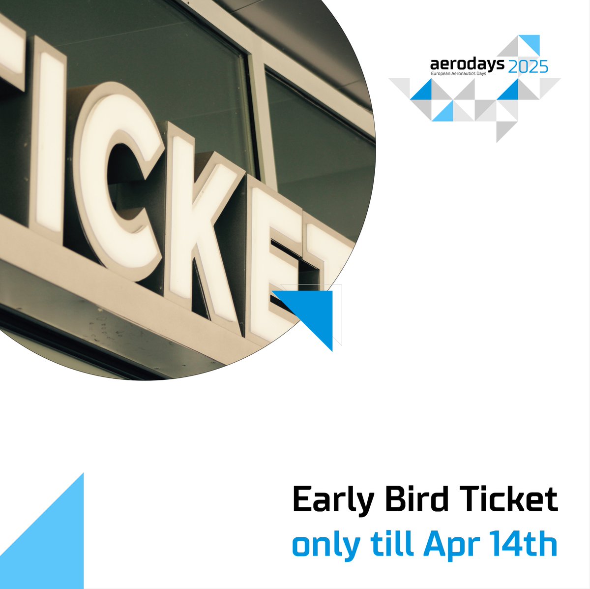 Only till April 14th, the Aerodays Earlybird Ticket is still available at a lower price. Choose your best option: tickets.aerodays2025.eu/registration