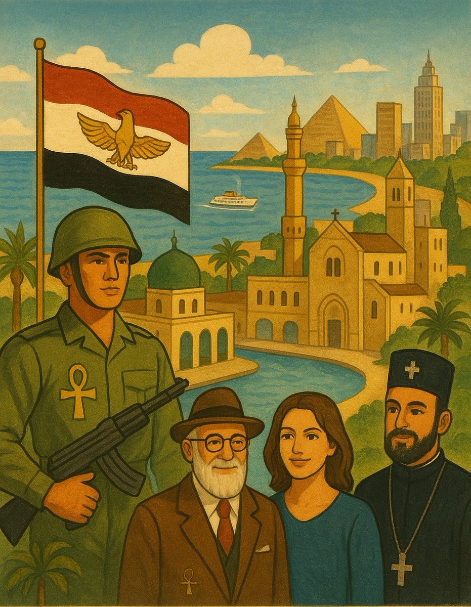 NSEC_Egypt's tweet photo. ماذا لو كانت مصر استمرت في التركيزعلى هويتهاو قوميتها فقط؟
(الصراع المصري الإسرائيلي مثال) " الجزء الثاني"

العلاقات الإقليمية: 
مصر كانت هتبقى جسر تعاون تحترمها وتهابها إسرائيل وتتعاون معاها،وتربط الغرب بالعالم العربي. 

الكاتب المصري توفيق الحكيم قال في كتابه عزيزي الزمن (1975): "لو مصر بصت لنفسها كدولة متوسطية بدل عربية، كان زمانها وسطت بين الشرق والغرب."

المحور العربي نفسه ما كانش هيتشكل بدون مصر، لو كانت مصر مأسستش جامعة الدول العربية،
ومشاركتش في الحرب،بنسبة كبيرة كان هينهار المحور العربي،و هيتم تنفيذ قرار التقسيم وكان هيتم إعلان قيام دولة فلسطينية بجوار الدولة الإسرائيلية، 
يعني الصراع كله كان ممكن تفاديه.

وده مش معناه إن مصر كانت تهمل تأسيس جيش قوي، بالعكس مصر كان لازم يكون عندها جيش قوي وكبير ، الجيوش القوية المفروض إنها لحماية الشعب ومقدراته ولمنع الحرب ولفرض السلام، ولما مصر يكون عندها جيش قوي ده هيخلي أي قوة إقليمية أو دولية عندها أطماع تفضل إنها تتعاون معانا، بدل ما تفكر في الإعتداء علينا.

 لو مصر ركزت على مصالحها البحتة.

العنصر الرابع: 
دور اليهود المصريين في السيناريو ده
السؤال: اليهود المصريين كانوا هيأثروا إزاي لو فضلوا في مصر؟

الجواب:
اليهود المصريين كانوا قوة اقتصادية وثقافية كبيرة. سنة 1947، كانوا بيمتلكوا حوالي 20% من الشركات الكبرى في القاهرة (حسب تقرير غرفة التجارة المصرية). 
لو مصر اختارت السلام، كانوا هيفضلوا، وده كان هيخليهم:  
داعمين للاقتصاد: عائلات زي شيكوريل (اللي كانت بتدير أكبر متاجر في مصر) كانت هتستمر، ومصر ما كانتش هتخسر رأس المال ده.  

جسر للتعاون:
 بمعرفتهم باللغة العبرية والعربية ومشتراكتهم الدينية، كانوا هيسهلوا الشراكات مع إسرائيل. 
المؤرخة جوديت ميلر في كتابها 
God Has Ninety-Nine Names (1996) قالت: "اليهود العرب كانوا ممكن يبقوا حلقة وصل بين إسرائيل وجيرانها لو ما اتطردوش."  

دليل على التعايش: 
وجودهم كان هيضعف الخطاب الإسلاموي والقومي، ويثبت إن مصر ممكن تكون دولة متعددة الثقافات والأديان بهوية مصرية تستوعب الجميع.

الخاتمة.

في النهاية، الصراع المصري الإسرائيلي ما كانش الخيار الأفضل للمصالح المصرية البحتة.
  وفي النهاية أضطرينا للسلام بعد الحرب ،علشان نسترد كامل سيناء، ما كان ممكن نختار السلام من البداية؟
الصراع كلف مصر اقتصادها، استقرارها، وجزء من نسيجها الاجتماعي زي اليهود المصريين.
 
لو مصر فضلت محتفظة بهويتها المصرية وما اتجرفتش ورا القومية العروبية أو الأيديولوجية الإسلاموية، كانت هتكسب أمنها وسيادتها بسلام، وتبني اقتصاد قوي بدعم من مواطنيها—يهود ومسلمين ومسيحيين—وبهائيين ولادينيين وتبقى جسر تعاون بدل ما تكون رأس حربة في صراع.

 التاريخ بيقول إن الأيديولوجيا كلفتنا كتير جداً، لكن السيناريو الافتراضي بيثبت إن مصر كان ممكن تبقى أقوى لو 
حطت نفسها أولًا.