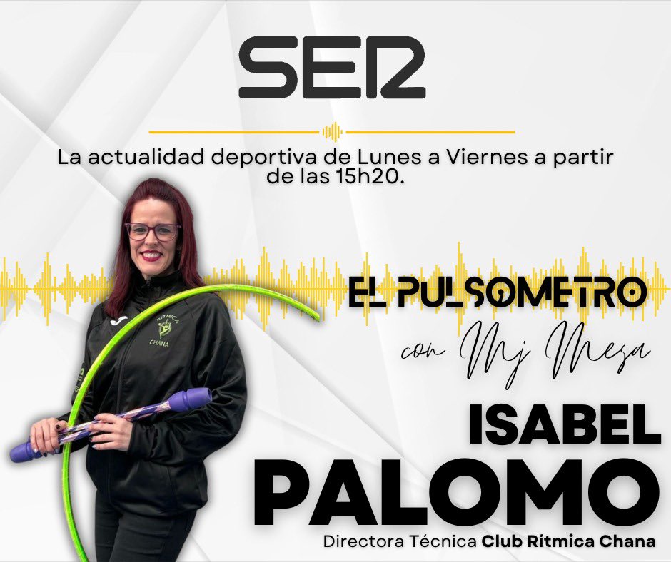 Hoy el <a href="/SerDeportivosGR/">SER Deportivos GR</a> en nuestro espacio dedicado a Mujer y Deporte, nos vamos al tapiz para hablar con Isabel Palomo, Directora Técnica del Club Rítmica Chana, para conocer más de este club y de su proyecto innovador de gimnasia rítmica para tod@s. No faltéis.