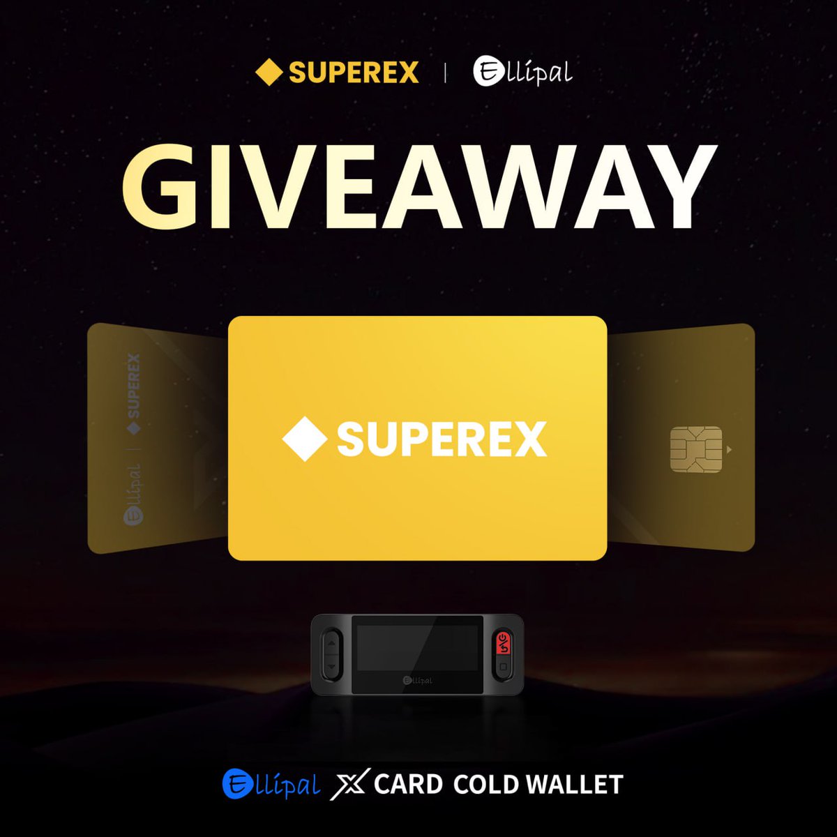 We’re partnering with <a href="/ellipal/"></a> to spotlight the ELLIPAL X Card — the world’s first air-gapped card wallet, designed for true cold storage.
Card Vault: Simple, Secure.

🎁 Win TWO free customized X Card!

To enter:
1️⃣ Follow <a href="/SuperExet/">SuperEx</a>  &amp; <a href="/ellipal/"></a>
2️⃣ Like + RT this
