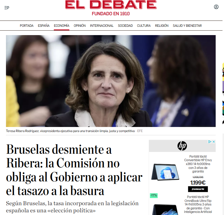 FroilLannister's tweet photo. ¡Sorpresa! Resulta que la tasa de basuras que el gobierno obliga a cobrar a los ayuntamientos no es una imposición de Europa, sino que fue cosa de Teresa Ribera para seguir esquilmando a los españoles. https://t.co/Gs49124K6d