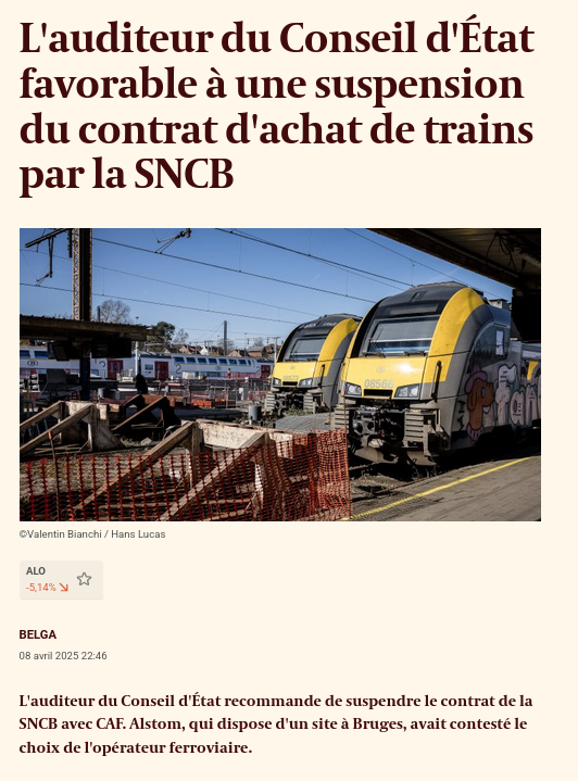 Le ministre Crucke refusant d’intervenir, on espère que le Conseil d’État fera bouger les lignes
✋Le contrat à 3 milliards ne doit pas être attribué à CAF:
→ CAF est complice de la colonisation israélienne
→ La Belgique a les travailleurs et les outils pour construire les AM30