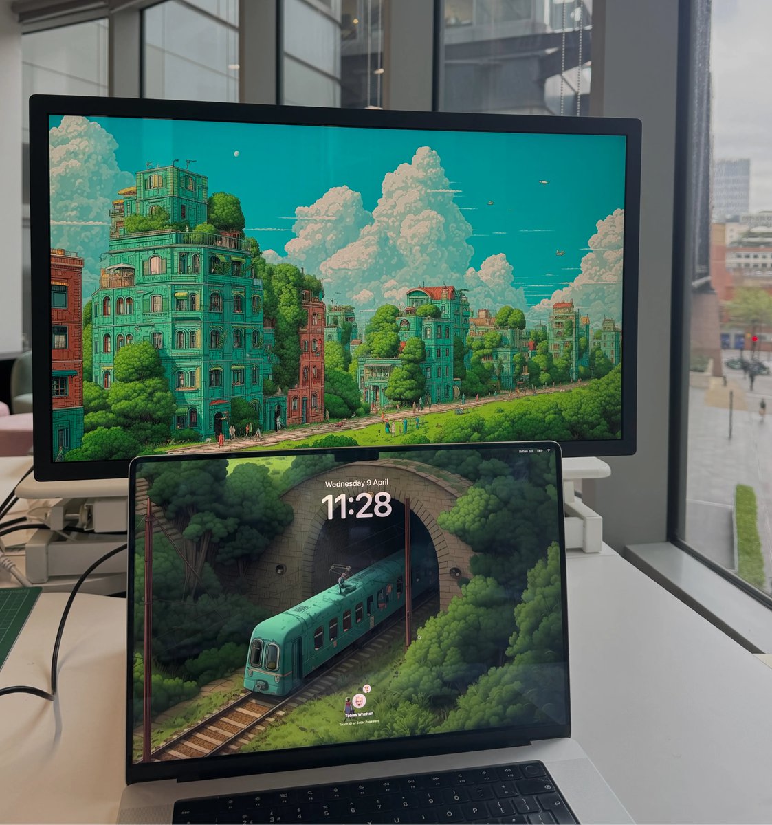 this wallpaper combo makes me smile 🌥️