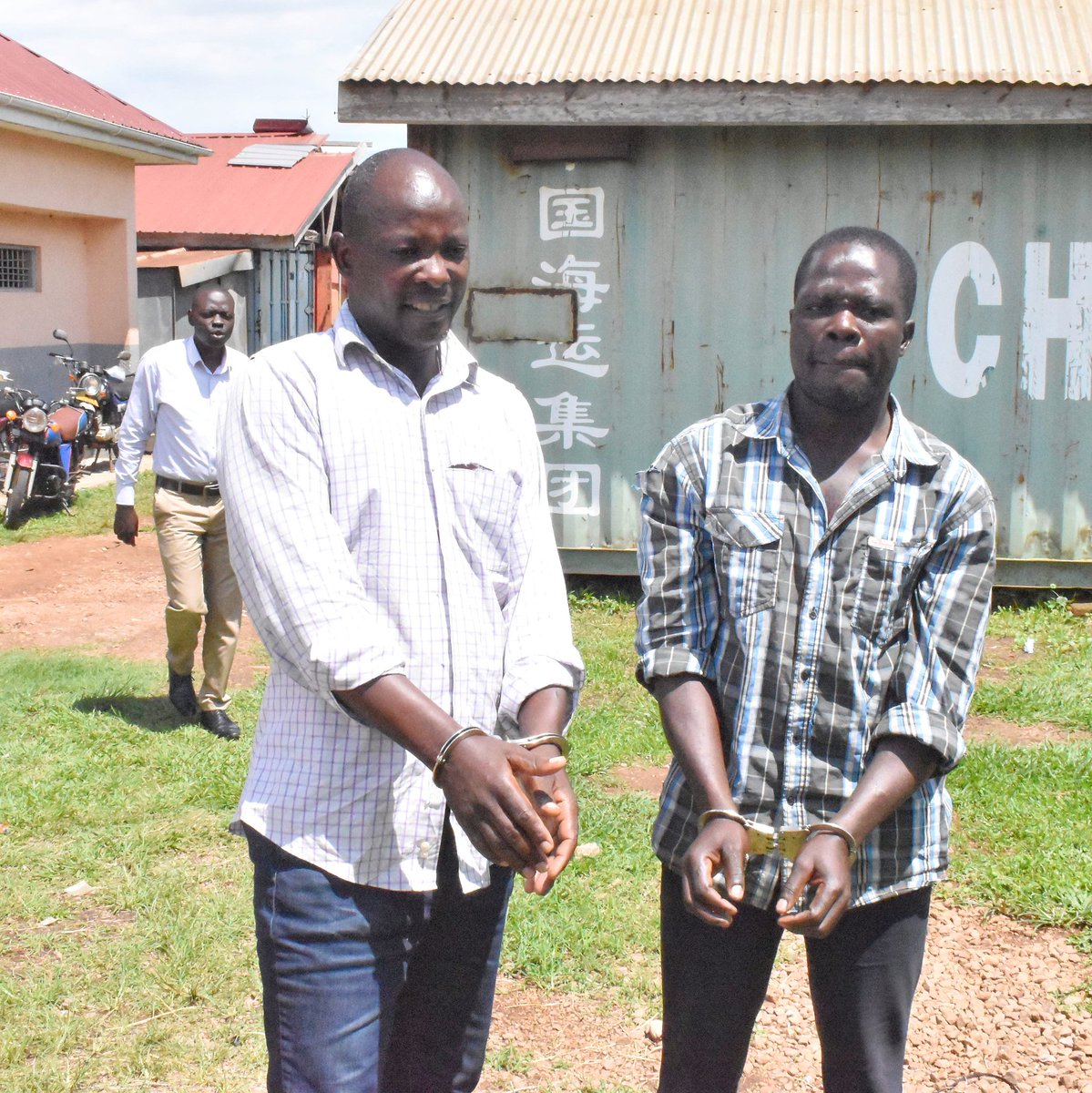 AntiGraft_SH's tweet photo. This afternoon, @AntiGraft_SH, along with @CID1_UG and @ODPPUGANDA, have arraigned a reknown land dealer in Mukono,  Kityo Seruma Green Way Edward and Kazibwe Yusufu before the Grade 1 Magistrates Court in Nakifuma on charges of forcible entry and conspiracy to commit an offence.

The accused and others still at large, between 2020 and 2023, violently entered the kibanja (land) belonging to Kamundu Martin in Nakasajja Village, Kyampisi sub-county, Mukono district and destroyed property, trees and crops with the intent of taking possession of it. 

They went ahead and conspired with one of the administrators of the land, subdivided into plots and sold it to different persons. They have been remanded until April 28, 2025.