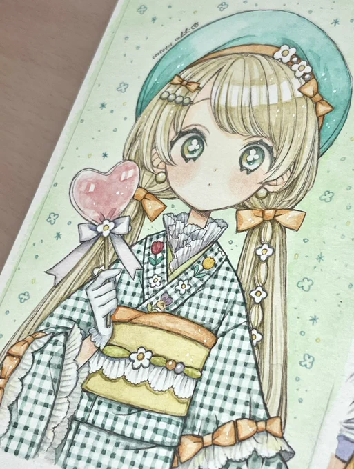 お花の着物と星空の着物原画市に持っていきます! 